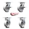 Service Caster 6 Inch Semi Steel Caster Set with Roller Bearing 2 Brakes and 2 Rigid SCC SCC-35S620-SSR-SLB-2-R-2 - alternate 3